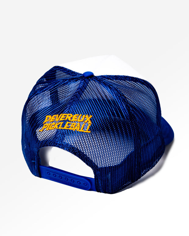 Pickleball Maniac Trucker - White / Blue-Hats-Devereux