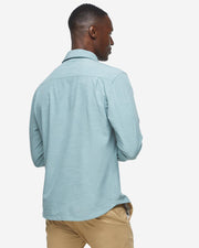 Green-grey breathable and stretchy long sleeve button down