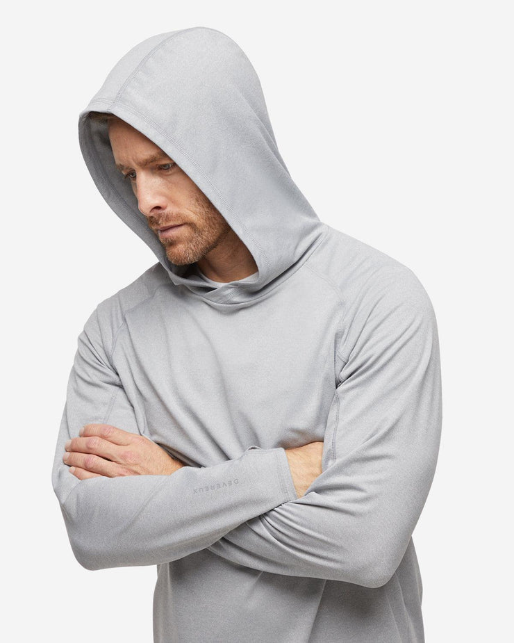 Grey lightweight long sleeve performance hoodie