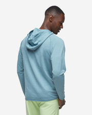 Green-blue lightweight long sleeve performance hoodie